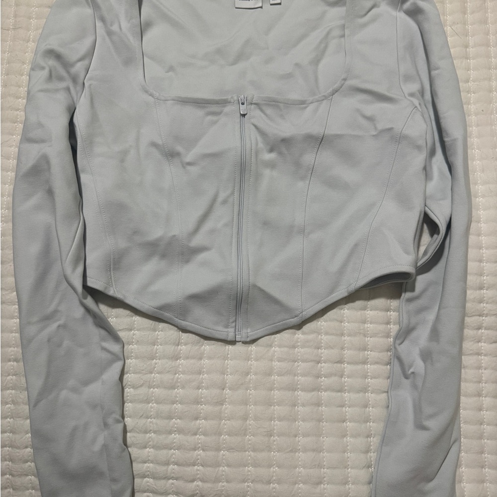 Aritzia Light Gray Long Sleeve Top